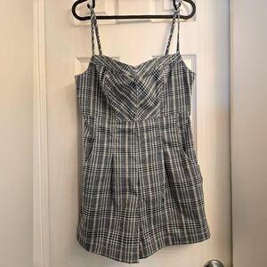 Urban Outfitters - Black & Green Plaid Romper